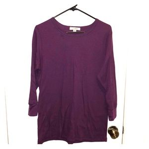 Plus size women’s Purple 3/4 Sleeve Thermal Sz.3x